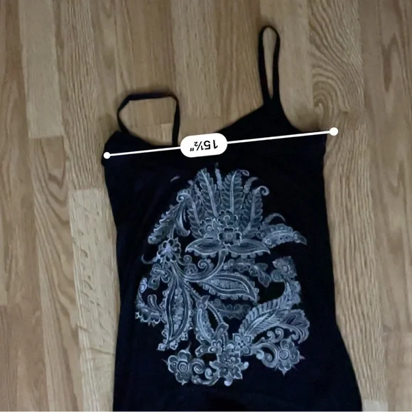 Cozy S&S Casual Lounge Wear Top-Straps Black sleeveless size medium blouse - Picture 7 of 10